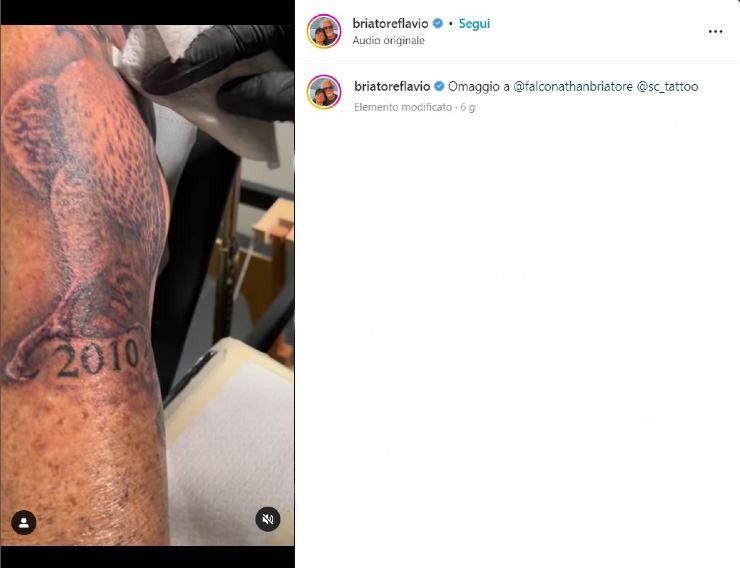 Flavio Briatore e il tatuaggio in omaggio al figlio