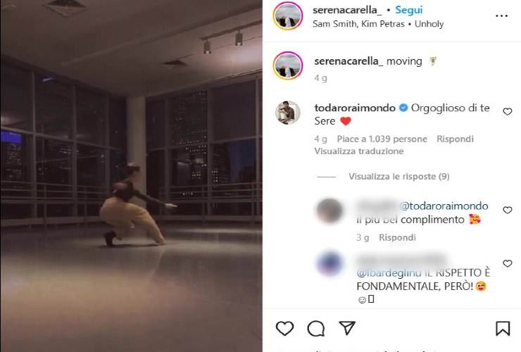 Raimondo Todaro risponde a un video di Serena Carella