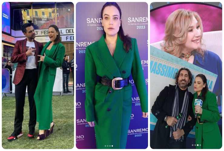 Il look di Romina Carrisi a Sanremo