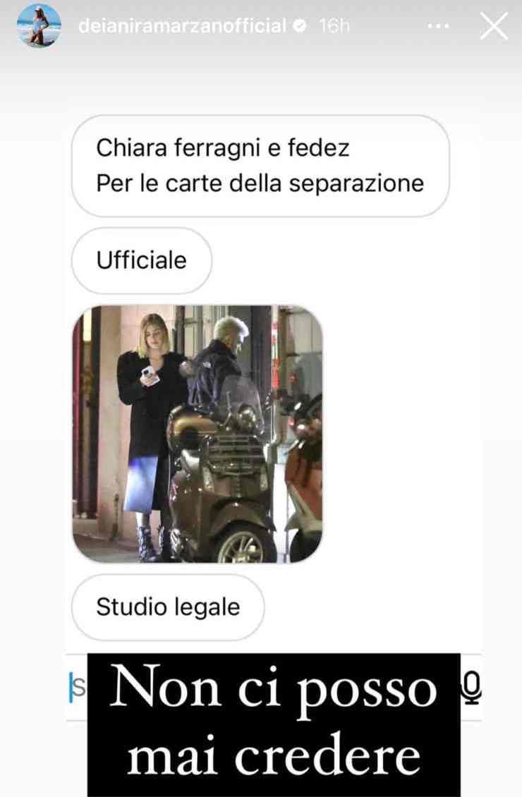 Carte separazione Fedez e Chiara Ferragni