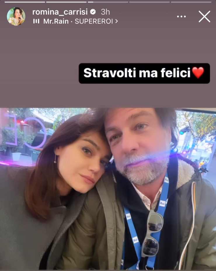 Romina Carrisi radiosa con il suo uomo