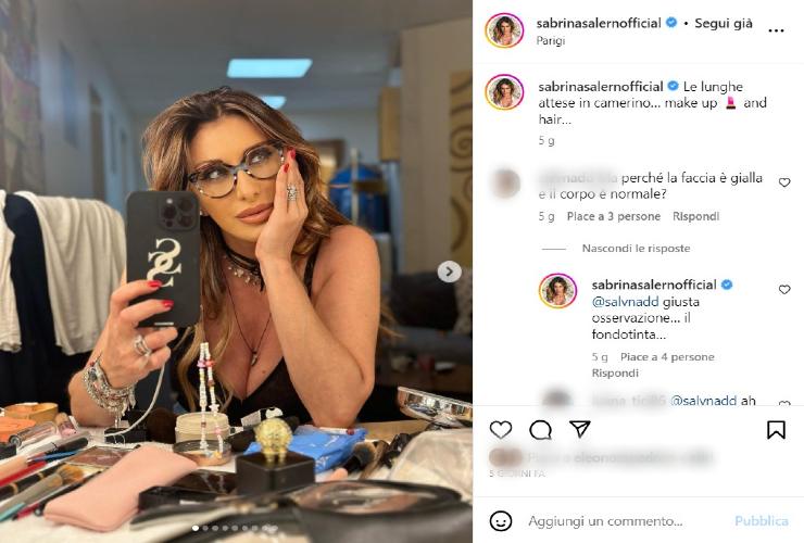 Sabrina Salerno criticata per degli scatti