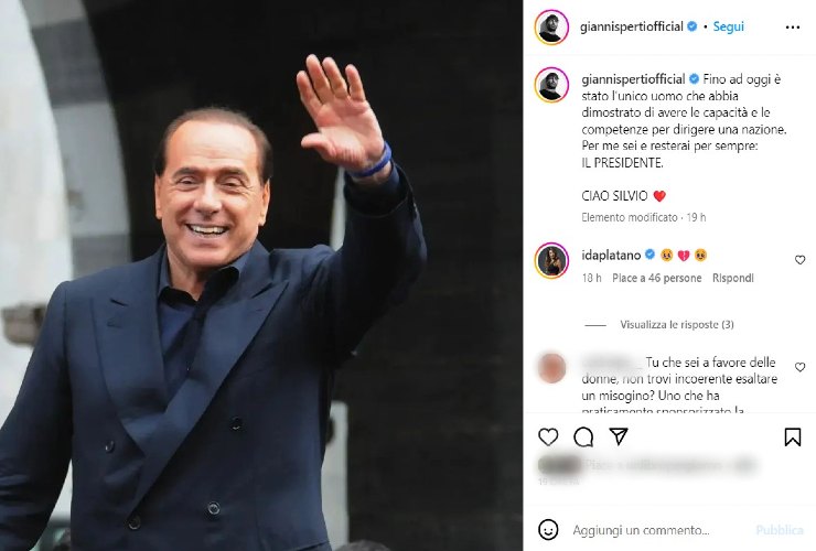 Gianni e la sua dolce dedica a Berlusconi
