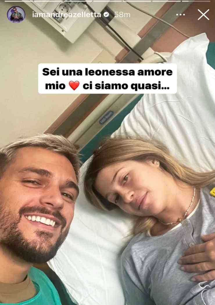 Instagram story di Andrea e Natalia in ospedale - Youbee.it