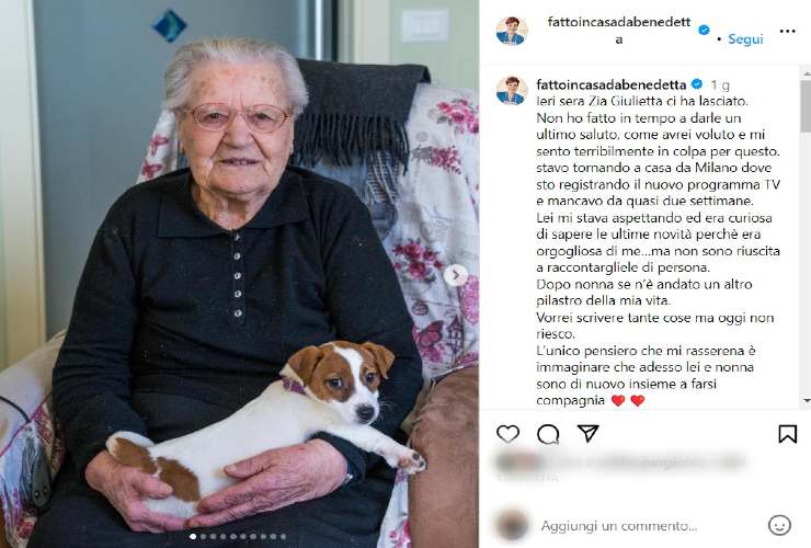 Lacrime amare per Benedetta Rossi